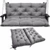 Porch Swing Cushions with Backrest, 2-3 Seater Waterproof Bench Pad Cushions, Thicken 4" Outdoor Swing Cushions