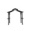 8√ó5FT Hardtop Grill Gazebo, Outdoor BBQ Gazebo w/Galvanized Steel Double Roof