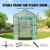 VEVOR Walk-in Green House, 4.6 x 2.4 x 6.7 ft, Greenhouse with Shelves, High Strength PE Cover with Doors, Windows and Steel Frame, Set Up in Minutes