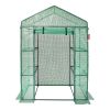 VEVOR Walk-in Green House, 4.6 x 2.4 x 6.7 ft, Greenhouse with Shelves, High Strength PE Cover with Doors, Windows and Steel Frame, Set Up in Minutes