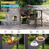 8√ó5FT Hardtop Grill Gazebo, Outdoor BBQ Gazebo w/Galvanized Steel Double Roof