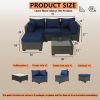 Patio Furniture Set 5 Pieces Wicker Outdoor Conversation Set All-Weather Sectional Patio Sofa with Water Resistant Thick Cushions and Coffee Table for