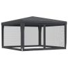 Party Tent with 4 Mesh Sidewalls Anthracite 13.1'x13.1' HDPE